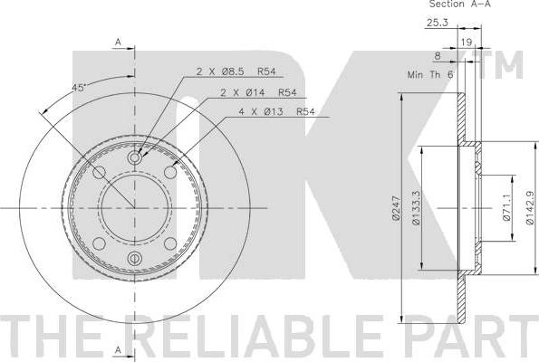 NK 209947 - Тормозной диск www.autospares.lv