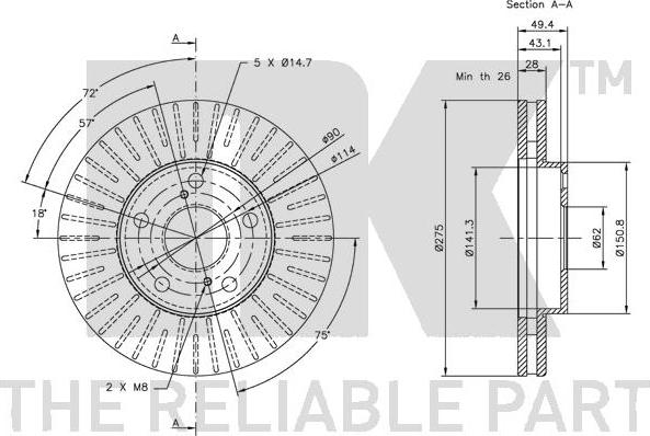 NK 314549 - Bremžu diski www.autospares.lv