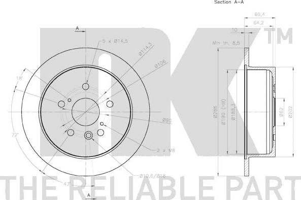 NK 2045160 - Bremžu diski www.autospares.lv