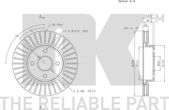 NK 2045115 - Bremžu diski www.autospares.lv