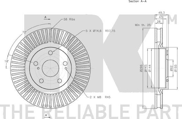 NK 2045117 - Bremžu diski www.autospares.lv