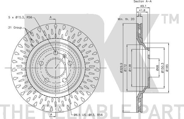 NK 3147110 - Bremžu diski www.autospares.lv