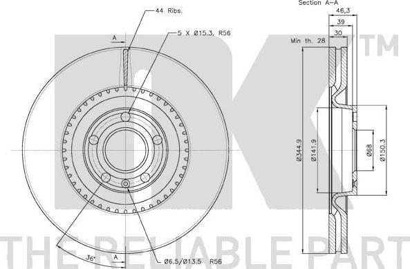 NK 3147112 - Тормозной диск www.autospares.lv