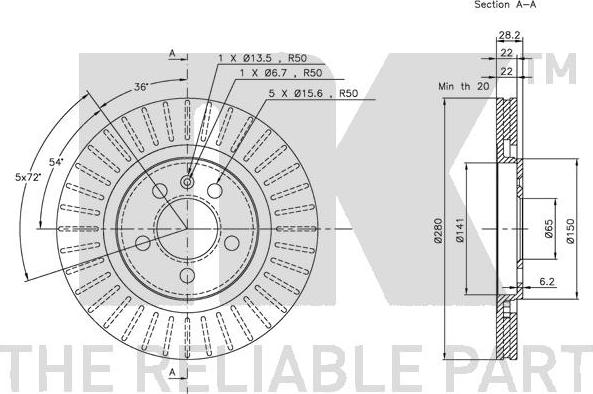 NK 204735 - Bremžu diski www.autospares.lv