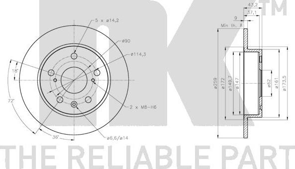 NK 205232 - Bremžu diski www.autospares.lv