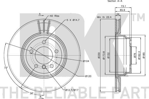 NK 311568 - Тормозной диск www.autospares.lv