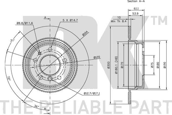 NK 311520 - Bremžu diski www.autospares.lv