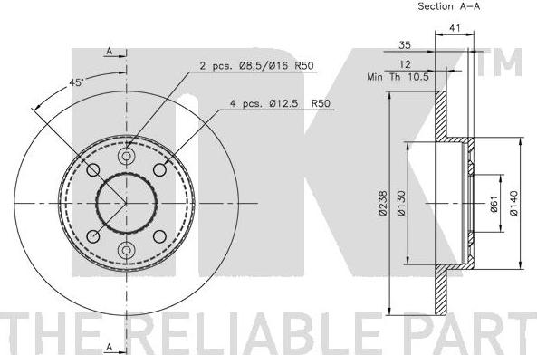 NK 203908 - Тормозной диск www.autospares.lv