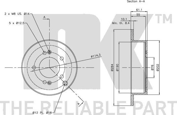 NK 203414 - Bremžu diski www.autospares.lv