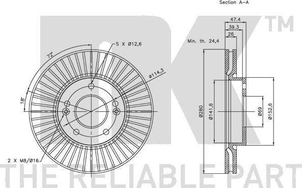 NK 203421 - Bremžu diski www.autospares.lv