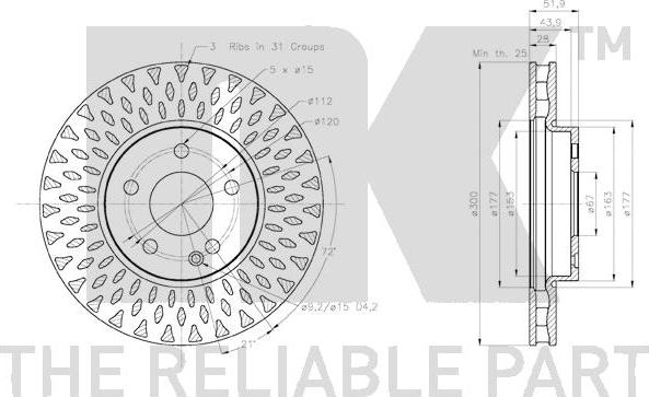 NK 2033136 - Bremžu diski www.autospares.lv