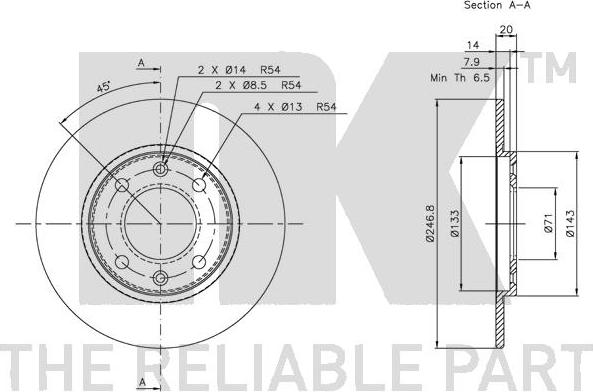 NK 203718 - Тормозной диск www.autospares.lv