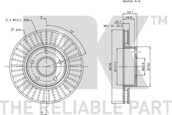 NK 202538 - Bremžu diski www.autospares.lv