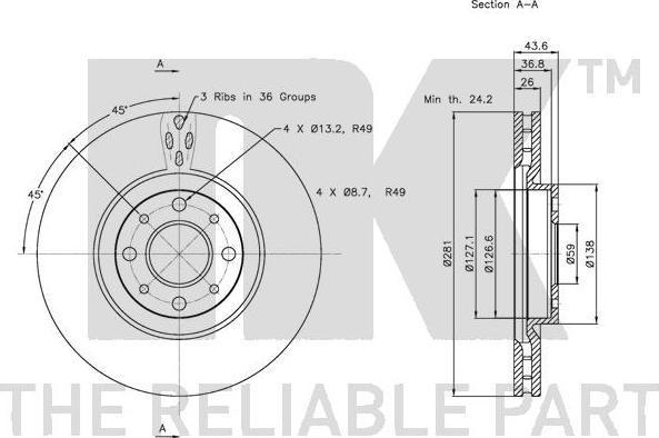 NK 312344 - Bremžu diski www.autospares.lv