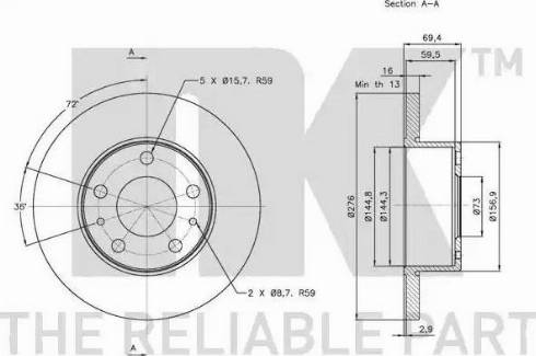 NK 312346 - Bremžu diski www.autospares.lv