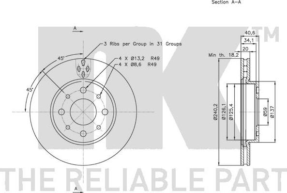 NK 312343 - Bremžu diski www.autospares.lv