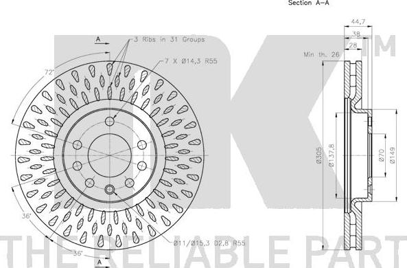 NK 202353 - Bremžu diski www.autospares.lv