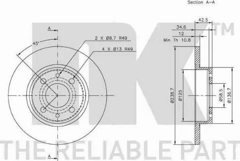 NK 312311 - Bremžu diski www.autospares.lv