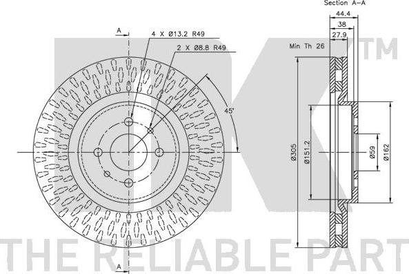 NK 202332 - Bremžu diski www.autospares.lv