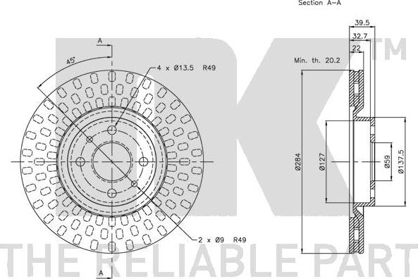 NK 312327 - Bremžu diski www.autospares.lv