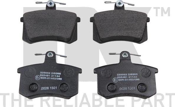 NK 229952 - Brake Pad Set, disc brake www.autospares.lv