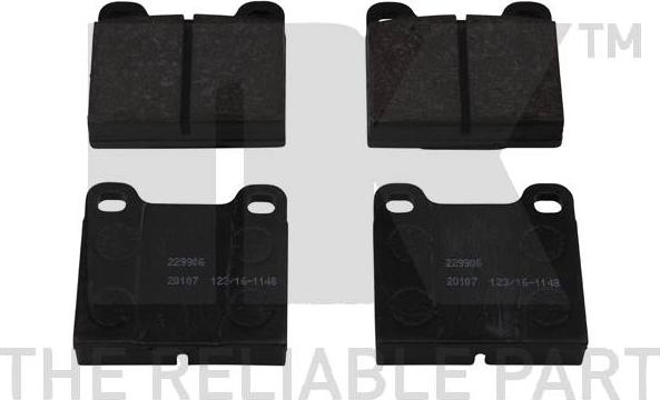 NK 229906 - Тормозные колодки, дисковые, комплект www.autospares.lv