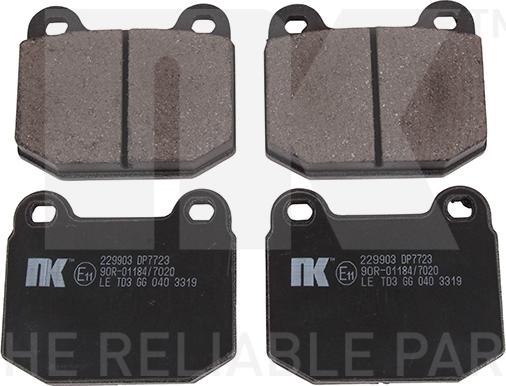 NK 229903 - Brake Pad Set, disc brake www.autospares.lv