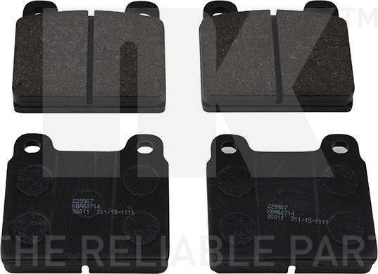 NK 229907 - Brake Pad Set, disc brake www.autospares.lv