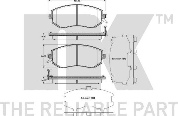 NK 224416 - Bremžu uzliku kompl., Disku bremzes autospares.lv