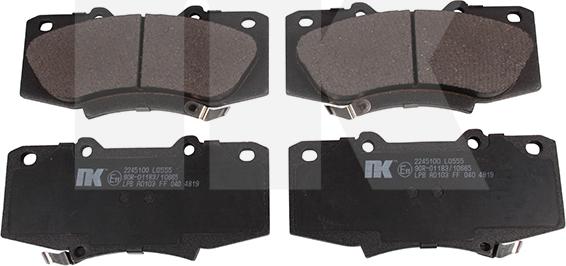 NK 2245100 - Brake Pad Set, disc brake www.autospares.lv