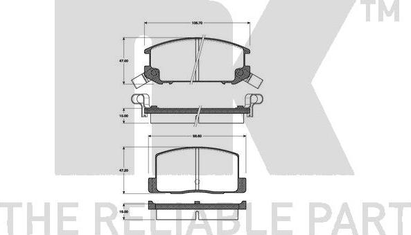 NK 224511 - Bremžu uzliku kompl., Disku bremzes www.autospares.lv