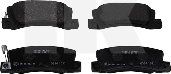 NK 224517 - Brake Pad Set, disc brake www.autospares.lv