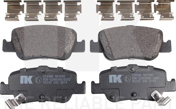 NK 224586 - Тормозные колодки, дисковые, комплект www.autospares.lv