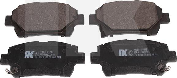 NK 224588 - Тормозные колодки, дисковые, комплект www.autospares.lv