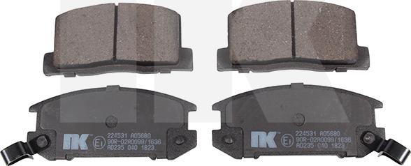 NK 224531 - Brake Pad Set, disc brake www.autospares.lv