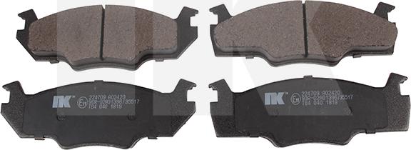 NK 224709 - Brake Pad Set, disc brake www.autospares.lv