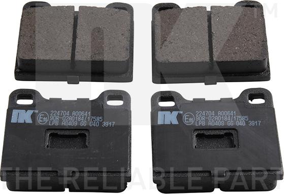 NK 224704 - Brake Pad Set, disc brake www.autospares.lv