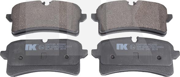 NK 2247135 - Тормозные колодки, дисковые, комплект www.autospares.lv