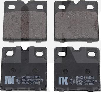 NK 2266003 - Bremžu uzliku kompl., Disku bremzes www.autospares.lv