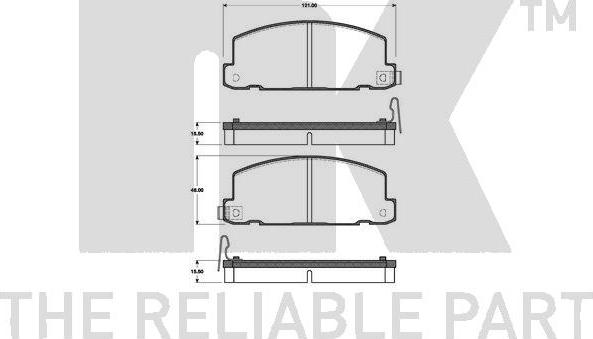 NK 221402 - Bremžu uzliku kompl., Disku bremzes www.autospares.lv