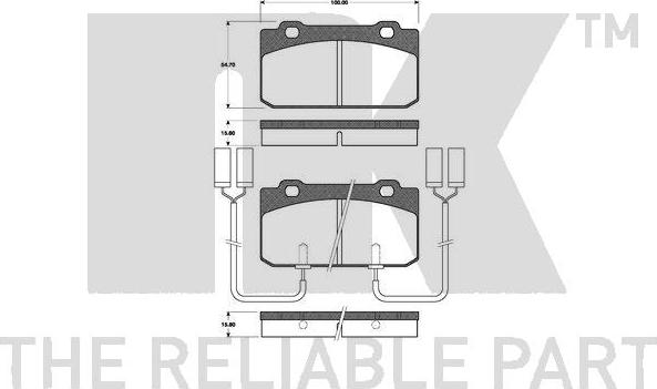 NK 221005 - Bremžu uzliku kompl., Disku bremzes autospares.lv