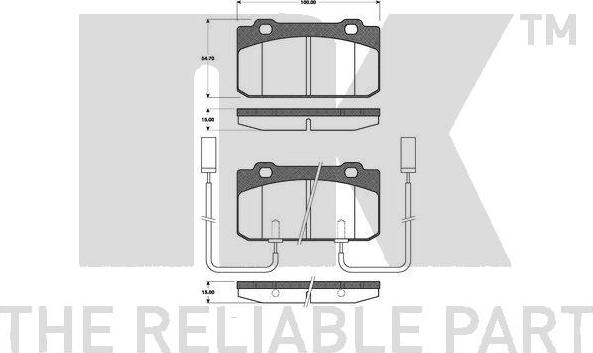 NK 221015 - Bremžu uzliku kompl., Disku bremzes www.autospares.lv