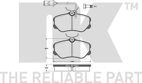 NK 221012 - Тормозные колодки, дисковые, комплект www.autospares.lv