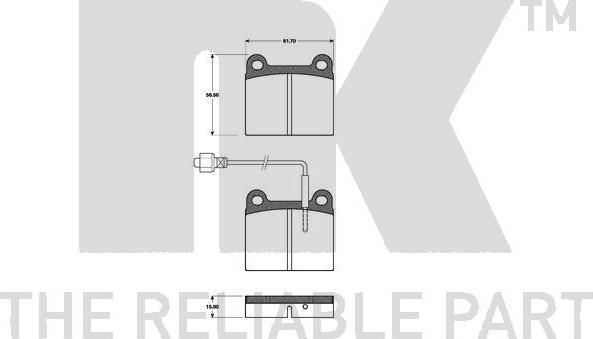 NK 221807 - Тормозные колодки, дисковые, комплект www.autospares.lv