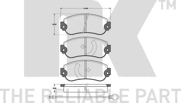 NK 221814 - Bremžu uzliku kompl., Disku bremzes www.autospares.lv