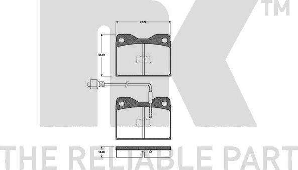 NK 221812 - Тормозные колодки, дисковые, комплект www.autospares.lv