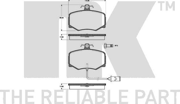 NK 221209 - Bremžu uzliku kompl., Disku bremzes www.autospares.lv