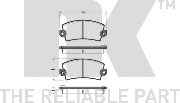 NK 223908 - Bremžu uzliku kompl., Disku bremzes www.autospares.lv