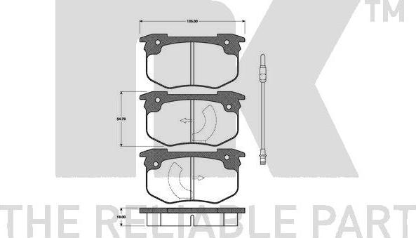 NK 223922 - Bremžu uzliku kompl., Disku bremzes www.autospares.lv