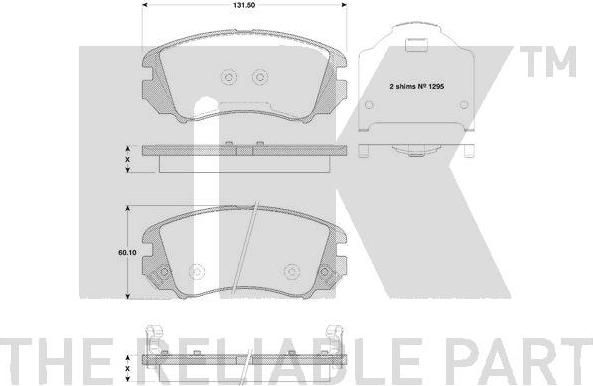 NK 223435 - Bremžu uzliku kompl., Disku bremzes www.autospares.lv